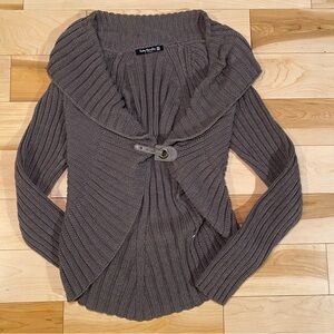 BETTY BARCLAY Grey Ribbed Knit Cardigan Elevated Basic Fairy
